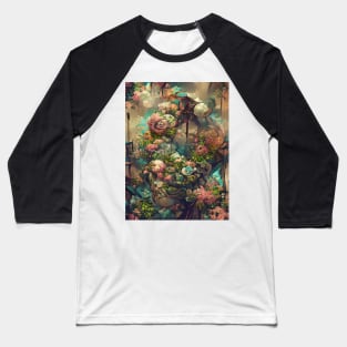 Steampunk Flowers Baseball T-Shirt